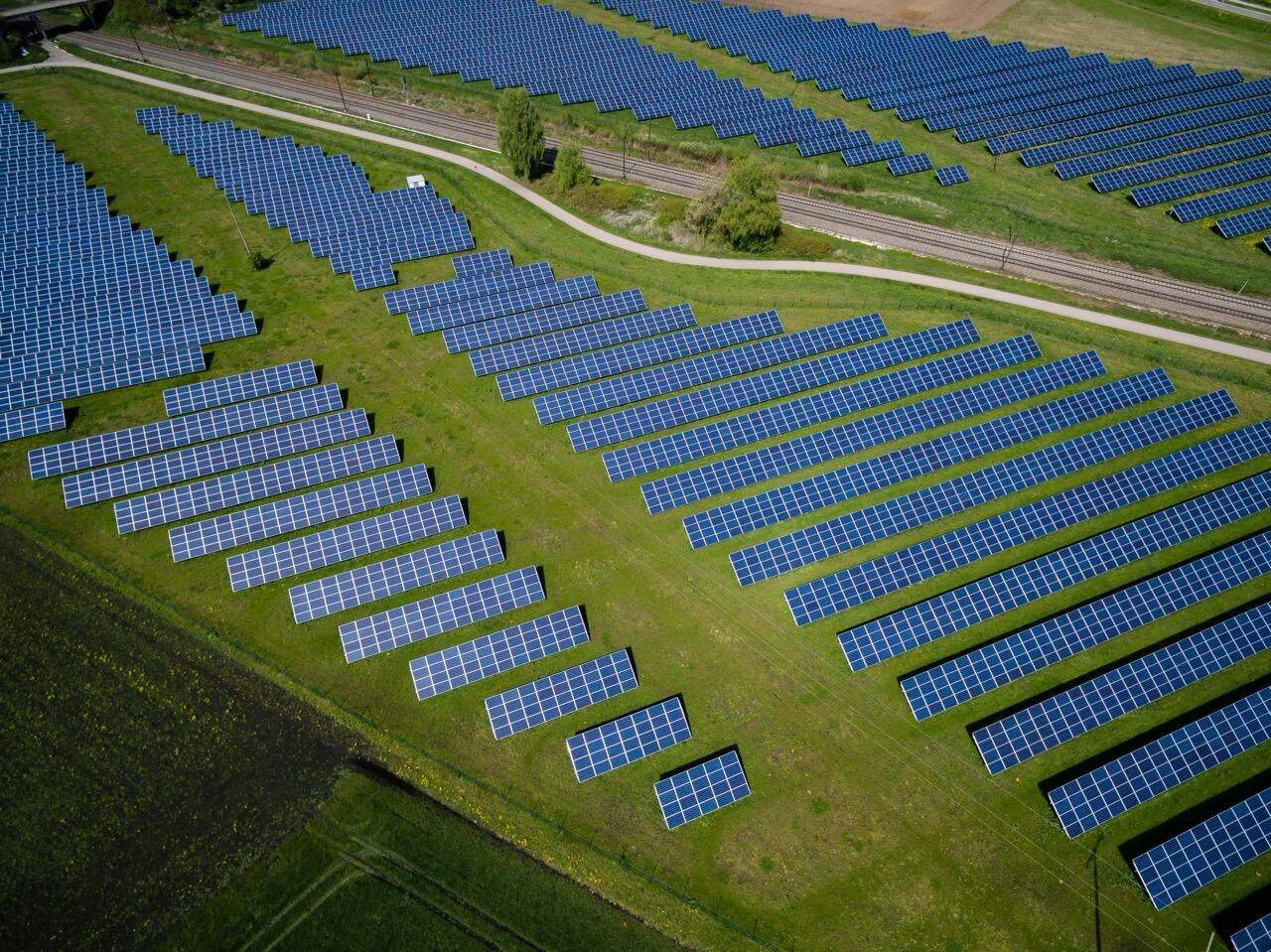 Solarpanels von oben.