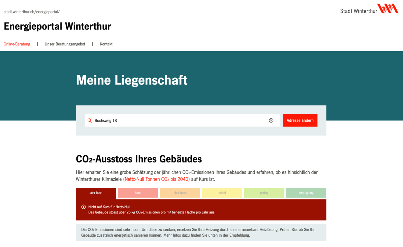 Neue digitale Energieberatung in Winterthur