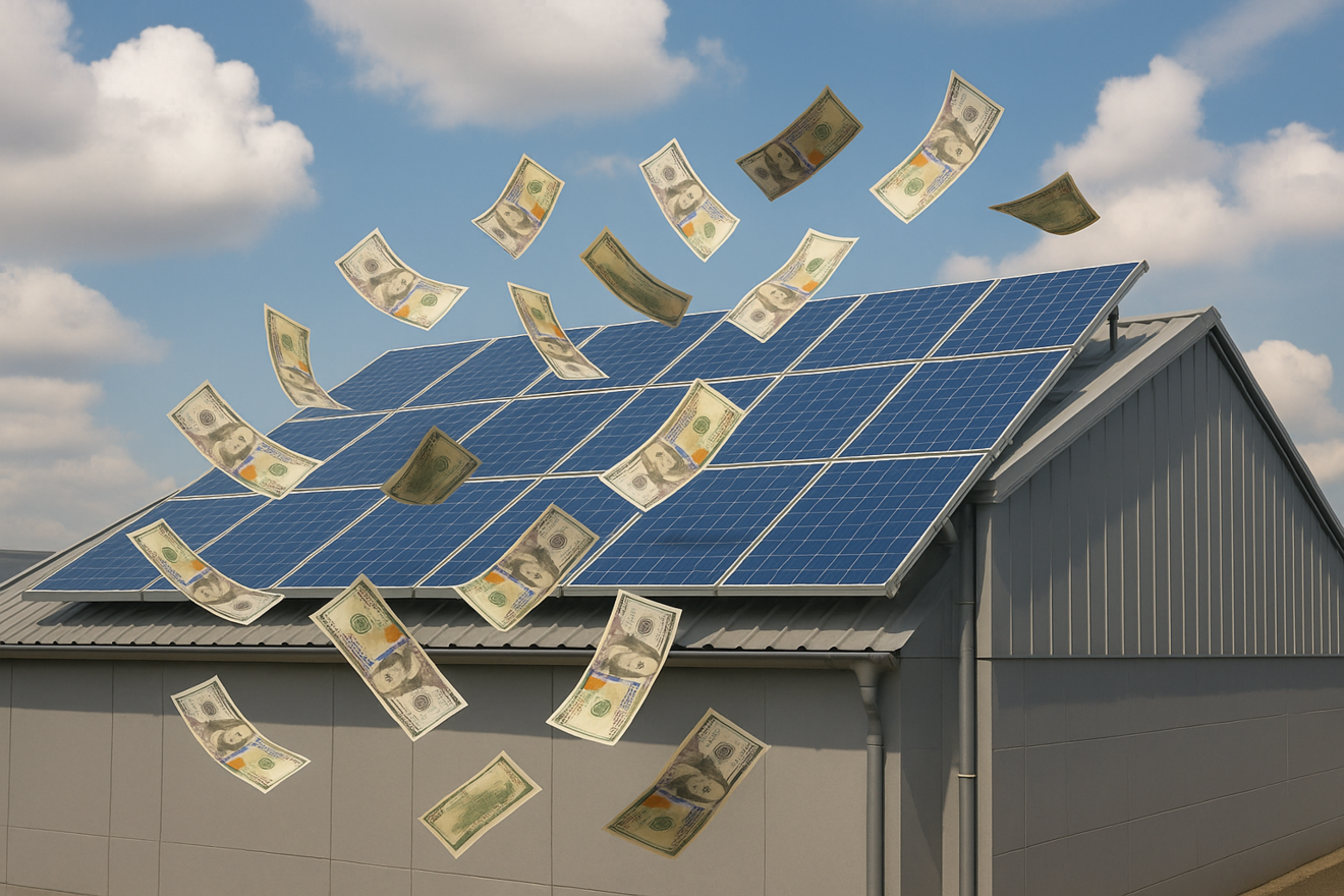 KI-Symbolbild - Solardach wirft Geld ab