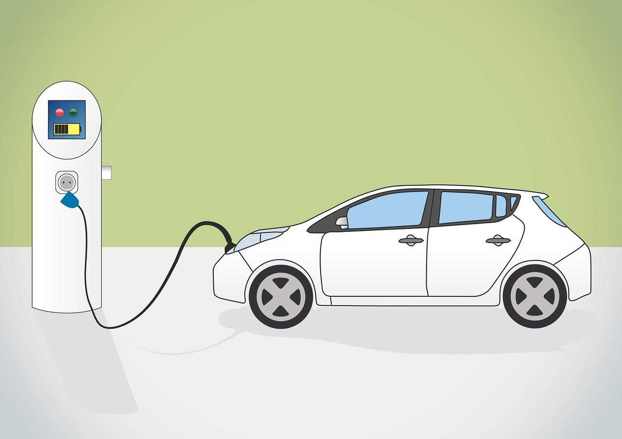 Illustration: E-Auto an der Ladestation
