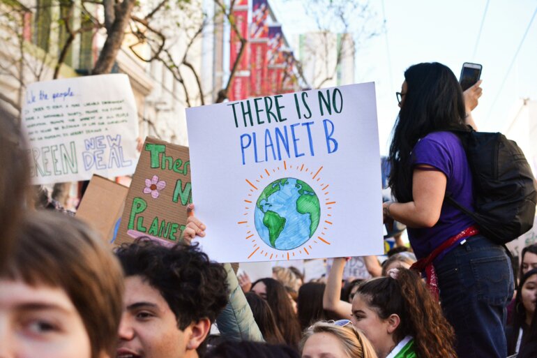 Demonstration für Klimaschutz.