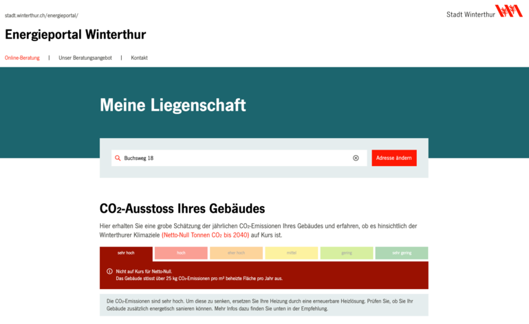 Neue digitale Energieberatung in Winterthur