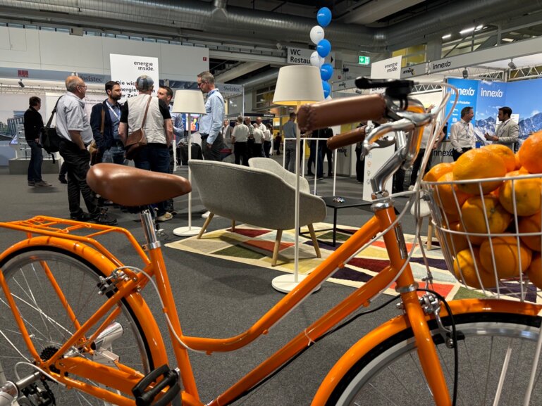 Velogenerator am Stand von energie inside.
