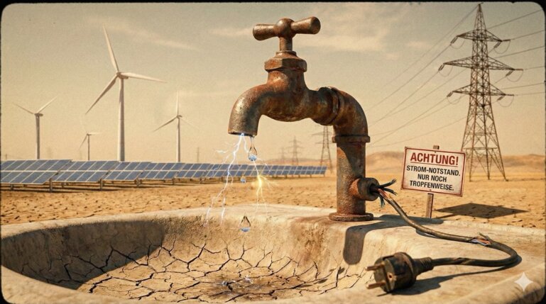 KI-Symbolik. Kein Strom im 2050