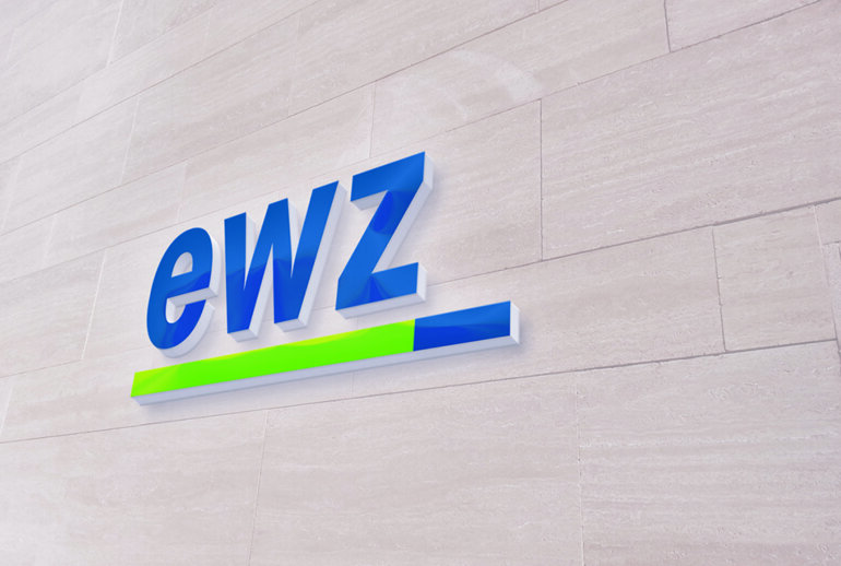 ewz Logo an der Wand